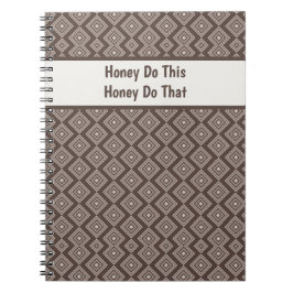 Customizeable Stylish Brown Geometric Pattern  Notitieboek