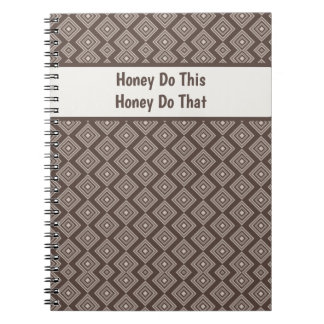 Customizeable Stylish Brown Geometric Pattern  Notitieboek