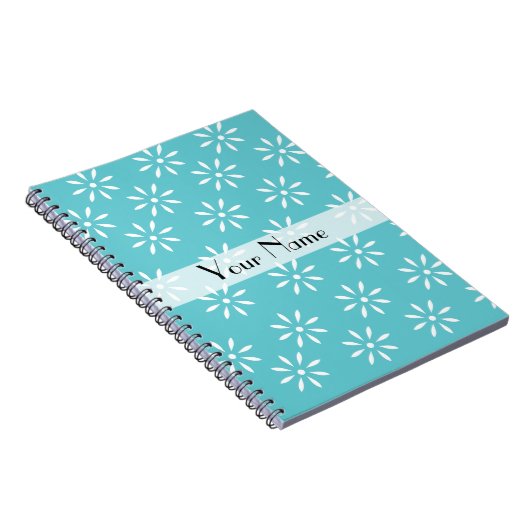 Customizeable Teal et carnet de fleur blanche (Côté Droit)