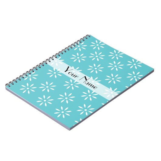 Customizeable Teal et carnet de fleur blanche (Côté gauche)