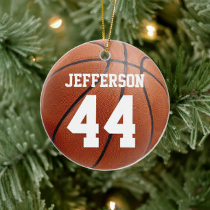 Customized Basketball Sports Name Number Keramisch Ornament