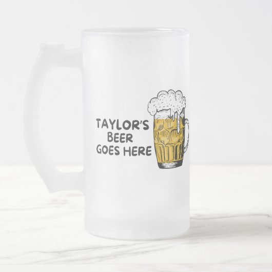 Customized Beer Goes Here Beer Lover Matglas Bierpul (Links)