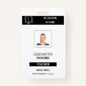 Customized black ID badge for teachers (Voorkant)