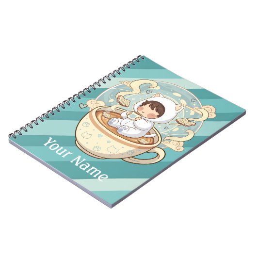 Customized Cat Notebook Journal for Student Writer (Côté gauche)