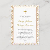 Customized Catholic Wedding Prayer Card Plaatskaartje (Achterkant)