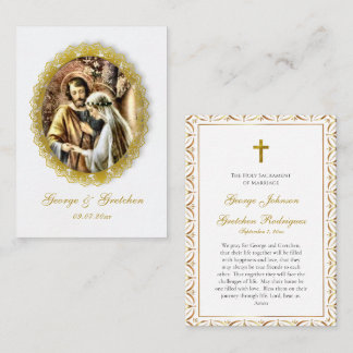 Customized Catholic Wedding Prayer Card Plaatskaartje