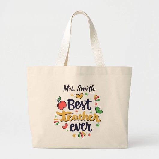 Customized Cotton Canvas Tote Bag for Teachers (Devant)