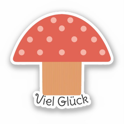 Customized Cute Red Mushroom  Sticker (Voorkant)