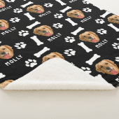 Customized Dog Pet Photo & Name Black Sherpa Deken (3/4)
