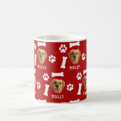 Customized Dog Pet Photo & Name Red Koffiemok (Center)
