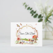 Customized Elegant Save The Date Briefkaart (Staand voorkant)
