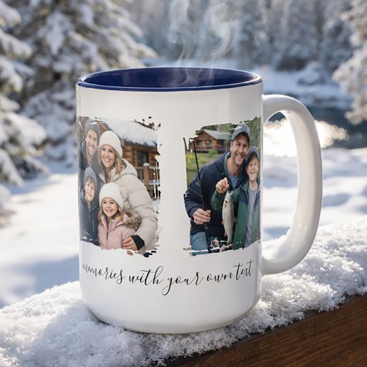 Customized Family 3 Photo Collage Gift Mug