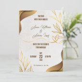 Customized Gold Wedding Party Invitation Card (Debout devant)