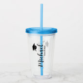 Customized graduation mug with lid acryl drinkbeker (Voorkant)