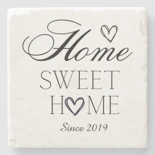 Customized Home Sweet Home Stenen Onderzetter (Voorkant)
