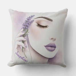 Customized Lavender Purple Woman Elegant Beauty  Kussen