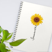 Customized minimal sunflower notebook, personalize notitieboek