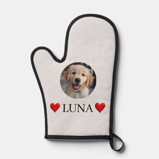 Customized My Dog Photo & Name Oven Mitt (Recto)