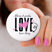 Customized name love pin button flesopener
