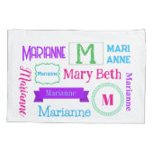 Customized Name Pillowcase for Girls Kussensloop (Achterkant)