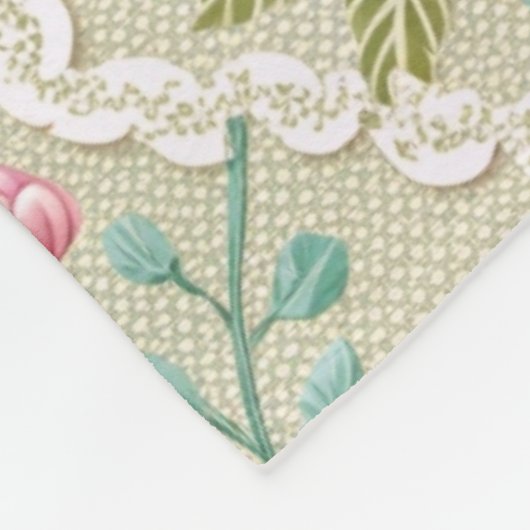 Customized Pattern Texture Lace Floral Fleece Deken (Hoek)