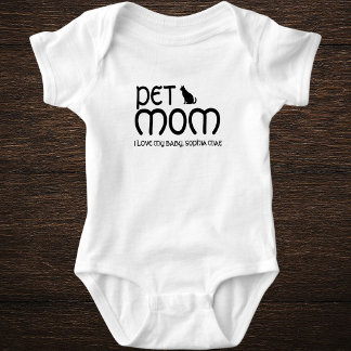 Customized Pet Lover Cat Mom Mother's Day Baby Romper