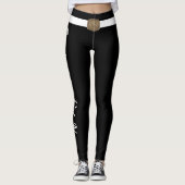 Customized Pet Lover Script Text Black And White  Leggings (Voorkant)