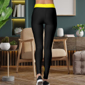 Customized Pet Mom Pickleball Black Yellow Stripes Leggings