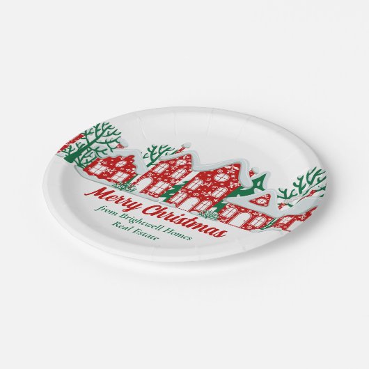 Customized Real Estate Company Christmas Party Papieren Bordje (Gekanteld)