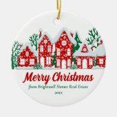 Customized Real Estate Company Merry Christmas Keramisch Ornament (Voorkant)