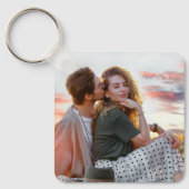 Customized Valentines Day Gift Modern Couple Photo Sleutelhanger (Voorkant)