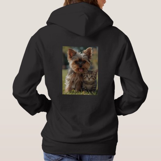 Customized with two photos hoodie (Achterkant)