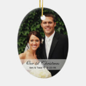 CustomKathy | Eerste kerstfotoversiering Keramisch Ornament (Achterkant)