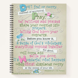CustomSpiral notebook/Prayer Journal, "Geen zorgen Notitieboek