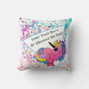 CustomText/ 1990s 90s Colorful Retro Pink Unicorn Kussen