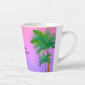 CustomText/Tropical Kawaii Toucan Beach Rainbow Latte Mok (Rechts)