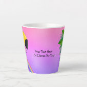 CustomText/Tropical Kawaii Toucan Beach Rainbow Latte Mok (Voorkant)
