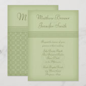 Custon Green Irish Celtic Knot Wedding Invitation Kaart (Voorkant / Achterkant)