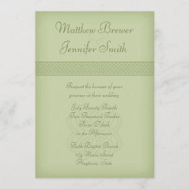 Custon Green Irish Celtic Knot Wedding Invitation Kaart
