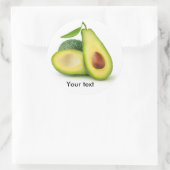 Cut avocado ronde sticker (Tas)