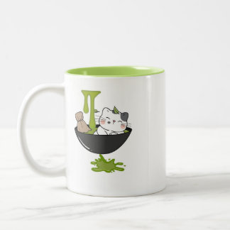 Cut Cat Matcha's Mug Tweekleurige Koffiemok