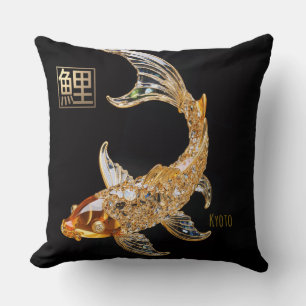 Cut Crystal-Gold Glass Koi Fish Sierkussen