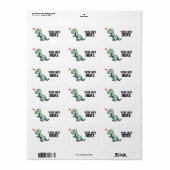CUT DINOSAUR RETRUN ÉTIQUETTES DE ADRESSE (Feuille entière)