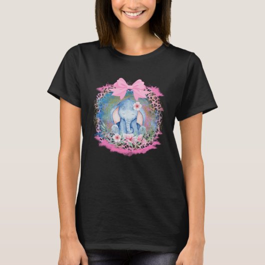 Cut Elephant Flower Boho Elephant T-shirt (Voorkant)