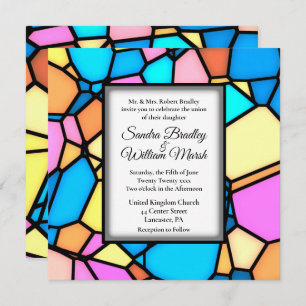 Cut Glass Mosaic Wedding Invitation Kaart