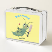 Cut green cricket insect cartoon illustratie (Achterkant)