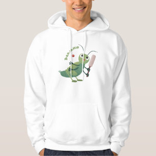 Cut green cricket insect cartoon illustratie hoodie