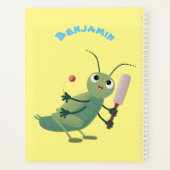 Cut green cricket insect cartoon illustratie planner (Achterkant)