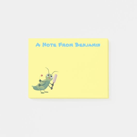 Cut green cricket insect cartoon illustratie post-it® notes (Voorkant)