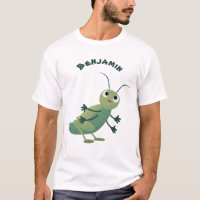 Cut green cricket insect cartoon illustratie